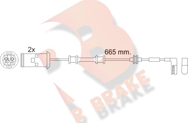 R Brake 610451RB - Contatto segnalazione, Usura past. freno / mat. d'attrito autozon.pro