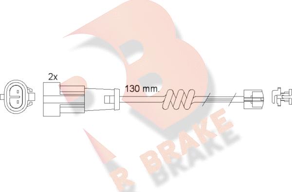 R Brake 610469RB - Contatto segnalazione, Usura past. freno / mat. d'attrito autozon.pro