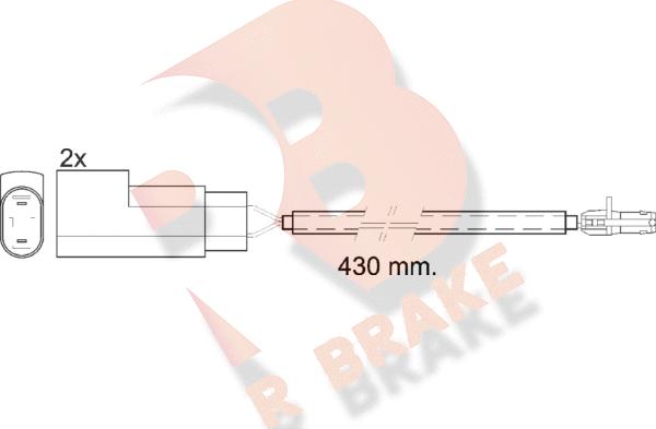 R Brake 610413RB - Contatto segnalazione, Usura past. freno / mat. d'attrito autozon.pro