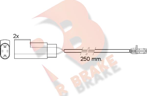 R Brake 610412RB - Contatto segnalazione, Usura past. freno / mat. d'attrito autozon.pro