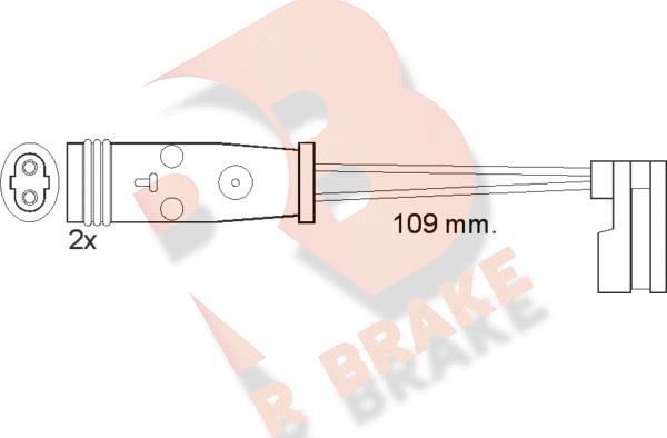 R Brake 610483RB - Contatto segnalazione, Usura past. freno / mat. d'attrito autozon.pro