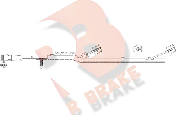 R Brake 610434RB - Contatto segnalazione, Usura past. freno / mat. d'attrito autozon.pro