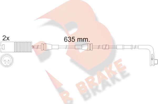 R Brake 610474RB - Contatto segnalazione, Usura past. freno / mat. d'attrito autozon.pro