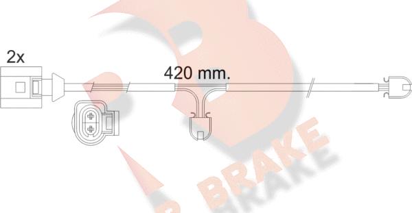 R Brake 610476RB - Contatto segnalazione, Usura past. freno / mat. d'attrito autozon.pro