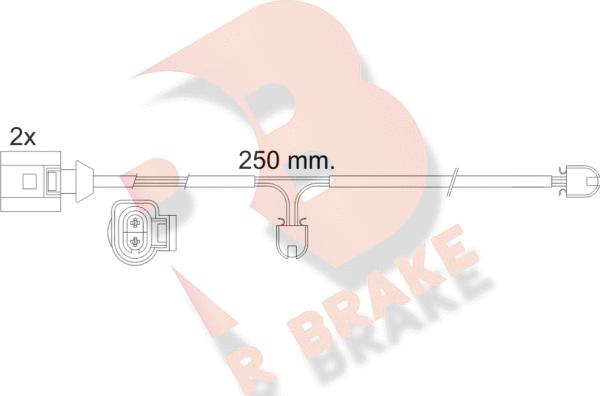 R Brake 610477RB - Contatto segnalazione, Usura past. freno / mat. d'attrito autozon.pro