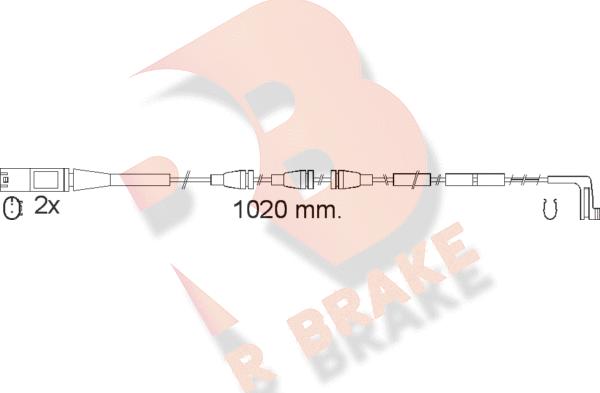 R Brake 610555RB - Contatto segnalazione, Usura past. freno / mat. d'attrito autozon.pro