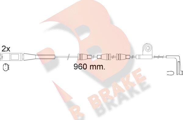 R Brake 610553RB - Contatto segnalazione, Usura past. freno / mat. d'attrito autozon.pro