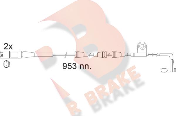 R Brake 610552RB - Contatto segnalazione, Usura past. freno / mat. d'attrito autozon.pro