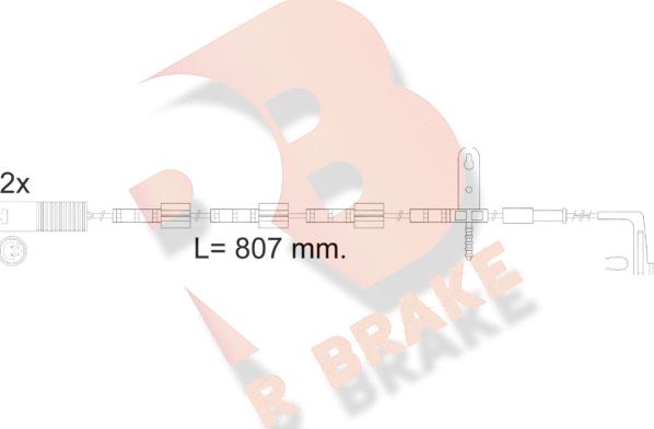 R Brake 610584RB - Contatto segnalazione, Usura past. freno / mat. d'attrito autozon.pro