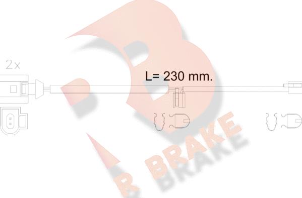 R Brake 610611RB - Contatto segnalazione, Usura past. freno / mat. d'attrito autozon.pro