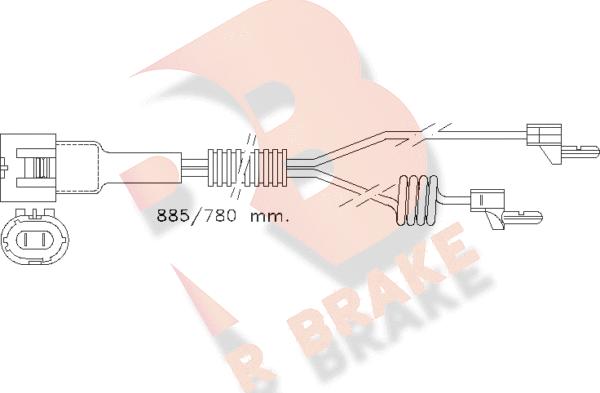 R Brake 610098RB - Contatto segnalazione, Usura past. freno / mat. d'attrito autozon.pro