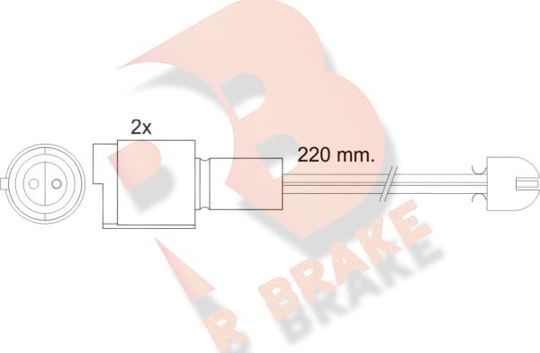 R Brake 610394RB - Contatto segnalazione, Usura past. freno / mat. d'attrito autozon.pro