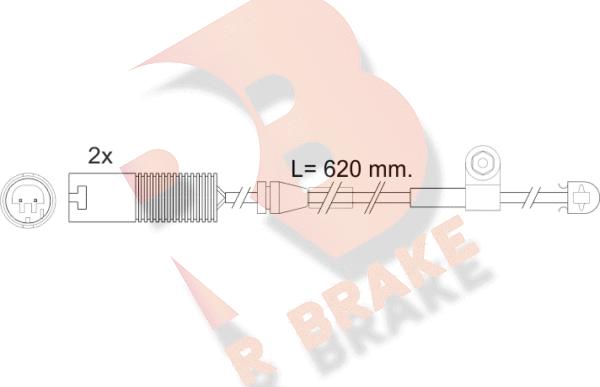 R Brake 610396RB - Contatto segnalazione, Usura past. freno / mat. d'attrito autozon.pro