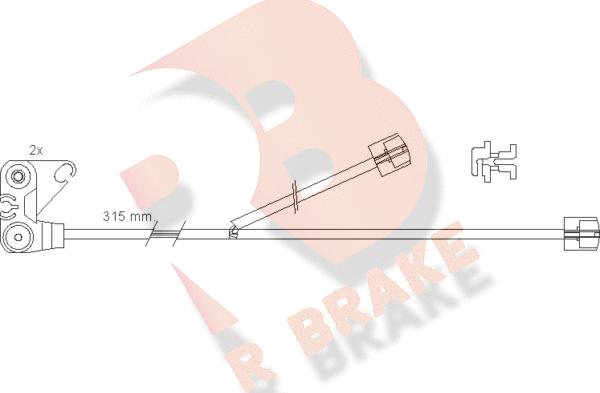 R Brake 610300RB - Contatto segnalazione, Usura past. freno / mat. d'attrito autozon.pro