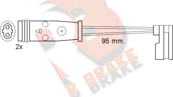 R Brake 610370RB - Contatto segnalazione, Usura past. freno / mat. d'attrito autozon.pro