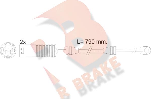 R Brake 610242RB - Contatto segnalazione, Usura past. freno / mat. d'attrito autozon.pro