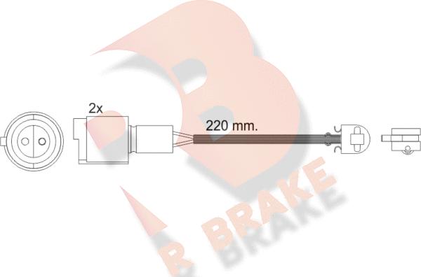 R Brake 610239RB - Contatto segnalazione, Usura past. freno / mat. d'attrito autozon.pro