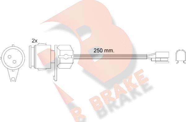 R Brake 610237RB - Contatto segnalazione, Usura past. freno / mat. d'attrito autozon.pro