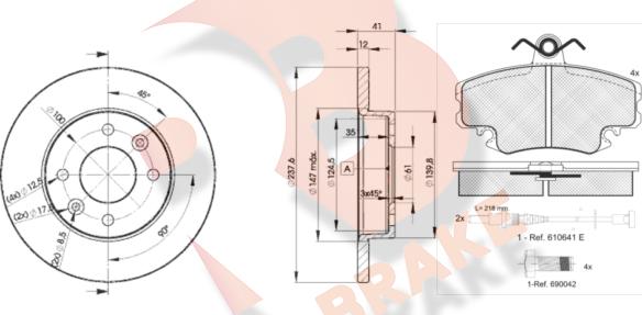 R Brake 3R09934705 - Kit freno, Freno a disco autozon.pro