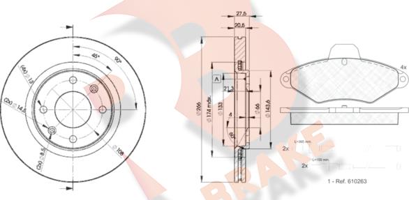 R Brake 3R09204697 - Kit freno, Freno a disco autozon.pro