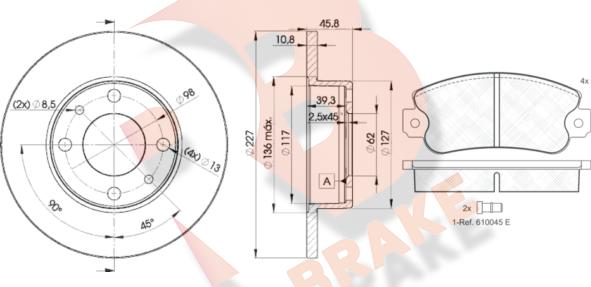 R Brake 3R04185812 - Kit freno, Freno a disco autozon.pro