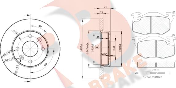 R Brake 3R06334705 - Kit freno, Freno a disco autozon.pro