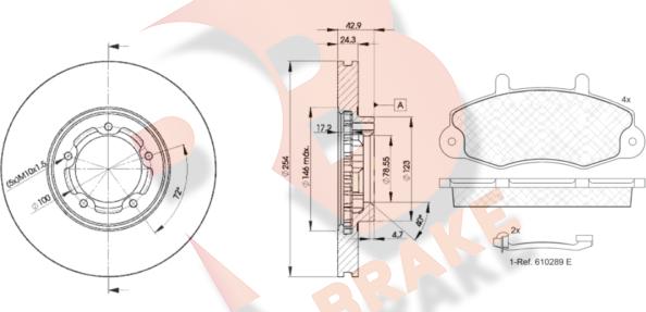 R Brake 3R08965610 - Kit freno, Freno a disco autozon.pro