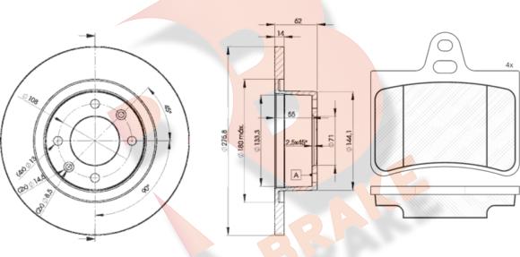 R Brake 3R14074754 - Kit freno, Freno a disco autozon.pro