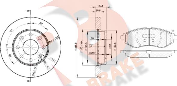 R Brake 3R15664633 - Kit freno, Freno a disco autozon.pro