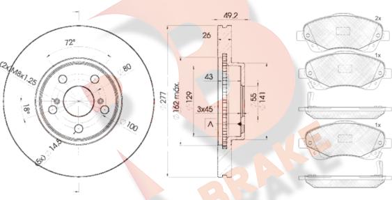 R Brake 3R15730504 - Kit freno, Freno a disco autozon.pro