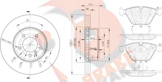 R Brake 3R15773221 - Kit freno, Freno a disco autozon.pro