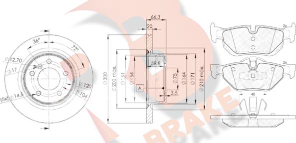 R Brake 3r16633406 - Kit freno, Freno a disco autozon.pro