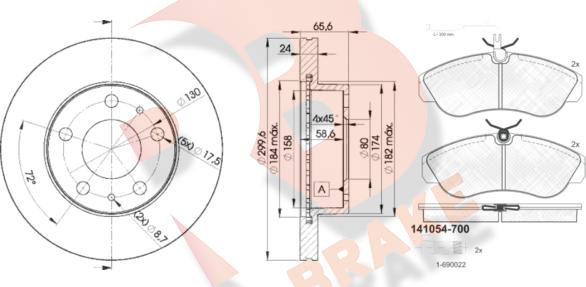 R Brake 3R10544682 - Kit freno, Freno a disco autozon.pro