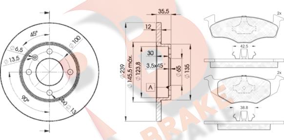 R Brake 3R11783300 - Kit freno, Freno a disco autozon.pro