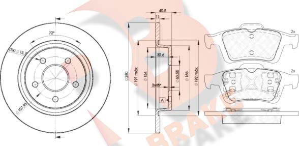 R Brake 3R17433962 - Kit freno, Freno a disco autozon.pro