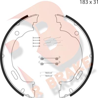 R Brake 79RBPB4006 - Kit ganasce, Freno stazionamento autozon.pro