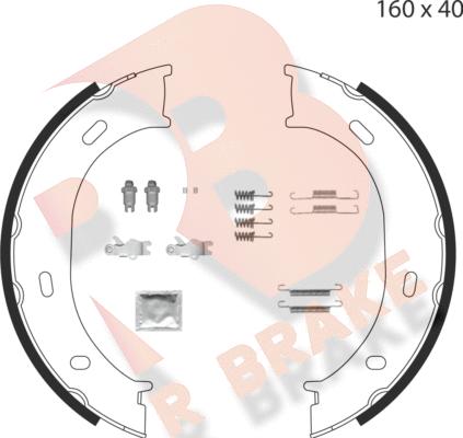 R Brake 79RBPB4007 - Kit ganasce, Freno stazionamento autozon.pro