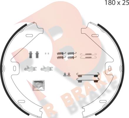 R Brake 79RBPB4016 - Kit ganasce, Freno stazionamento autozon.pro