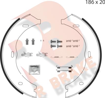 R Brake 79RBPB4018 - Kit ganasce, Freno stazionamento autozon.pro