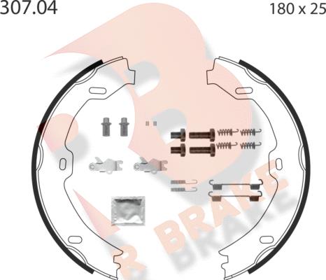 R Brake 79RBPB4013 - Kit ganasce, Freno stazionamento autozon.pro