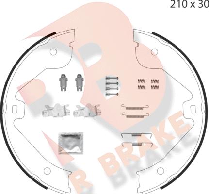 R Brake 79RBPB4028 - Kit ganasce, Freno stazionamento autozon.pro