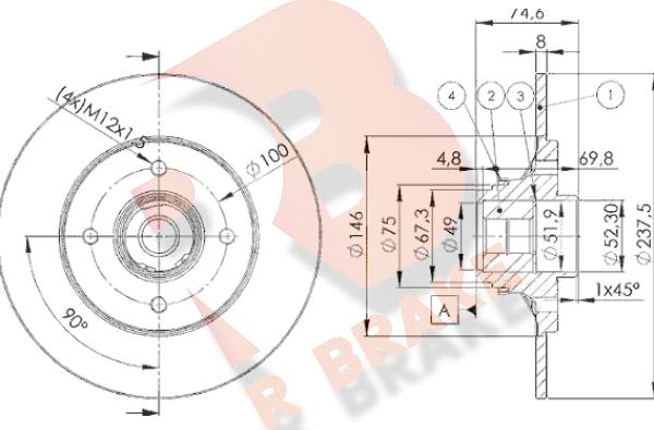 R Brake 78RBD14901 - Discofreno autozon.pro