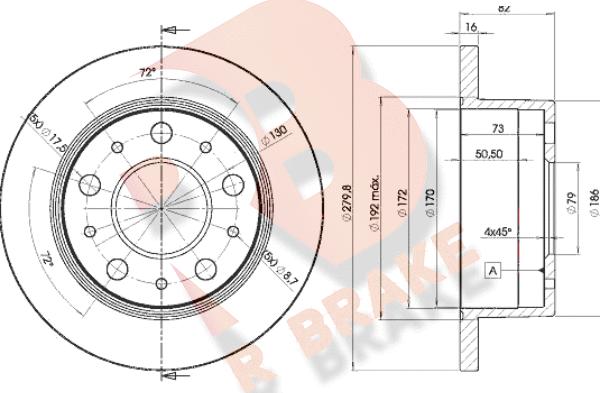 R Brake 78RBD14696 - Discofreno autozon.pro