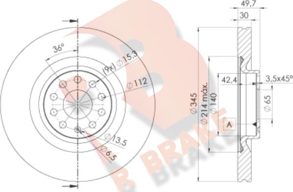 R Brake 78RBD14083 - Discofreno autozon.pro