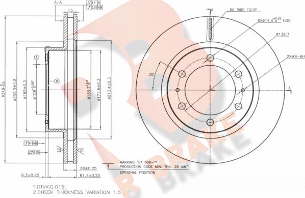 R Brake 78RBD14113 - Discofreno autozon.pro