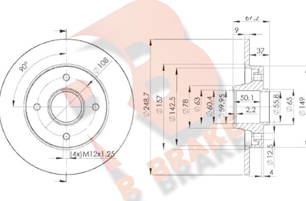 R Brake 78RBD14744 - Discofreno autozon.pro