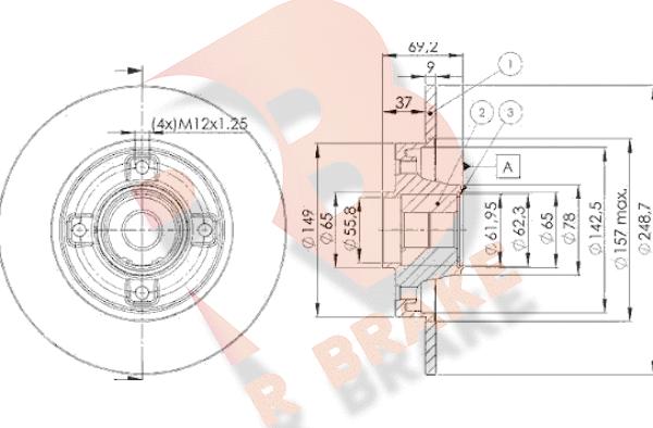 R Brake 78RBD14745 - Discofreno autozon.pro