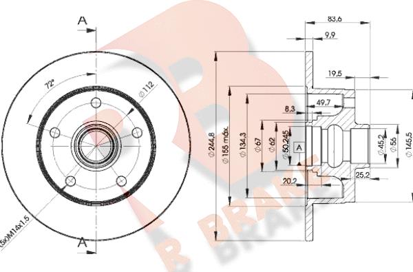 R Brake 78RBD15606 - Discofreno autozon.pro