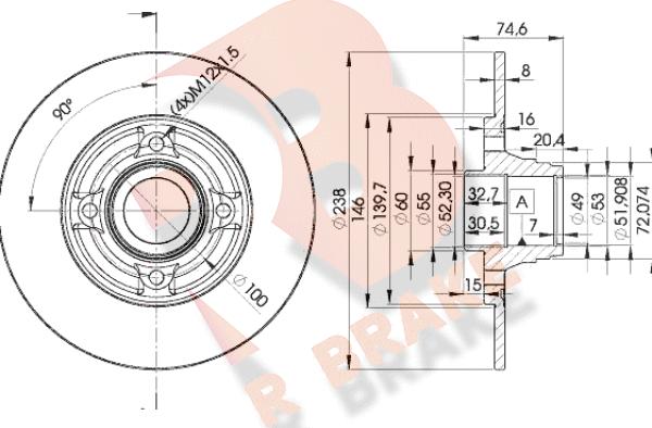 R Brake 78RBD15006 - Discofreno autozon.pro