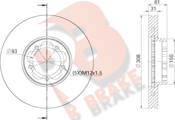 R Brake 78RBD16548 - Discofreno autozon.pro